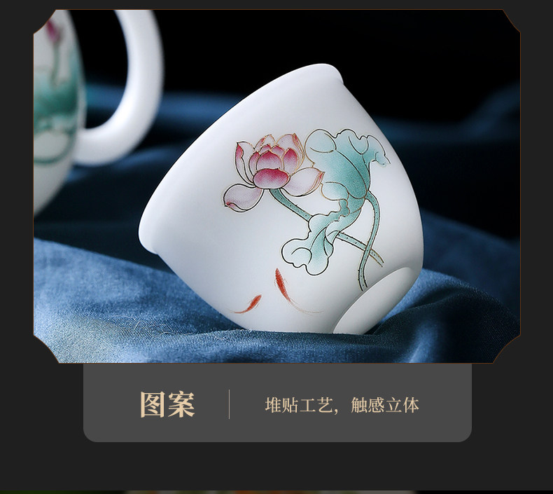 高档礼盒素烧冰种茶具套装送礼轻奢白瓷三才盖碗茶壶茶杯功夫茶具详情5