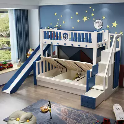 Solid wood bunk bed bunk bed bunk bed double bunk bed mother and children's slide