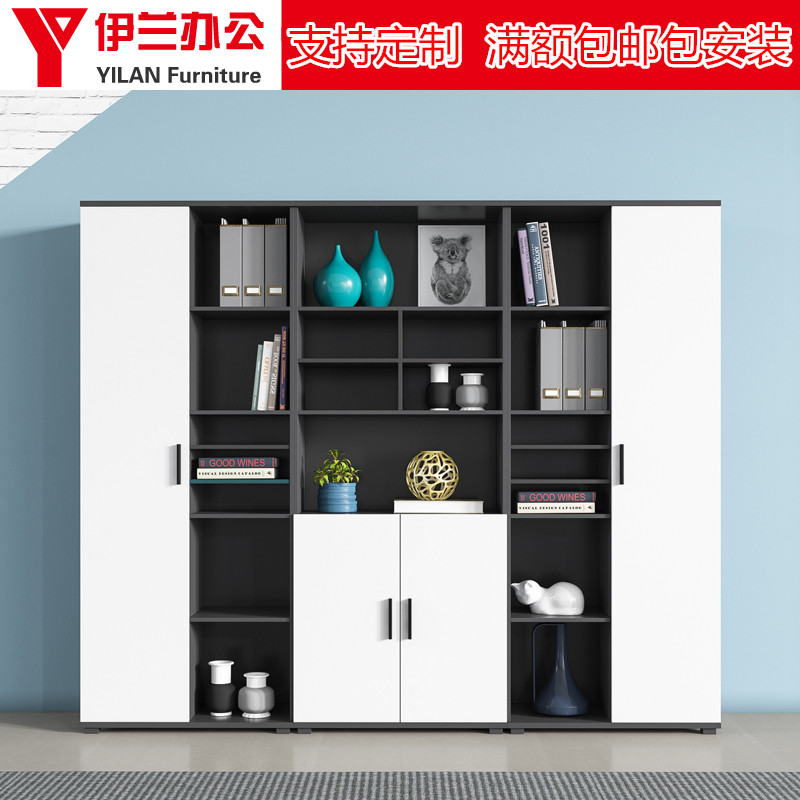 Boss office background cabinet wooden large bookcase combination creative modeling cabinet file cabinet data file storage cabinet