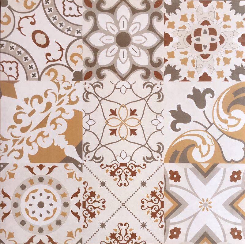 600X600 art parquet antique floor tiles Nordic simple style Classic small tile anti-slip wear-resistant