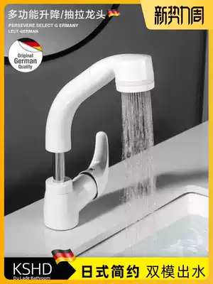 Germany KSHD Nordic Japanese white ramen bowl faucet can be raised and lowered, rotating and retractable, washable, hot and cold black