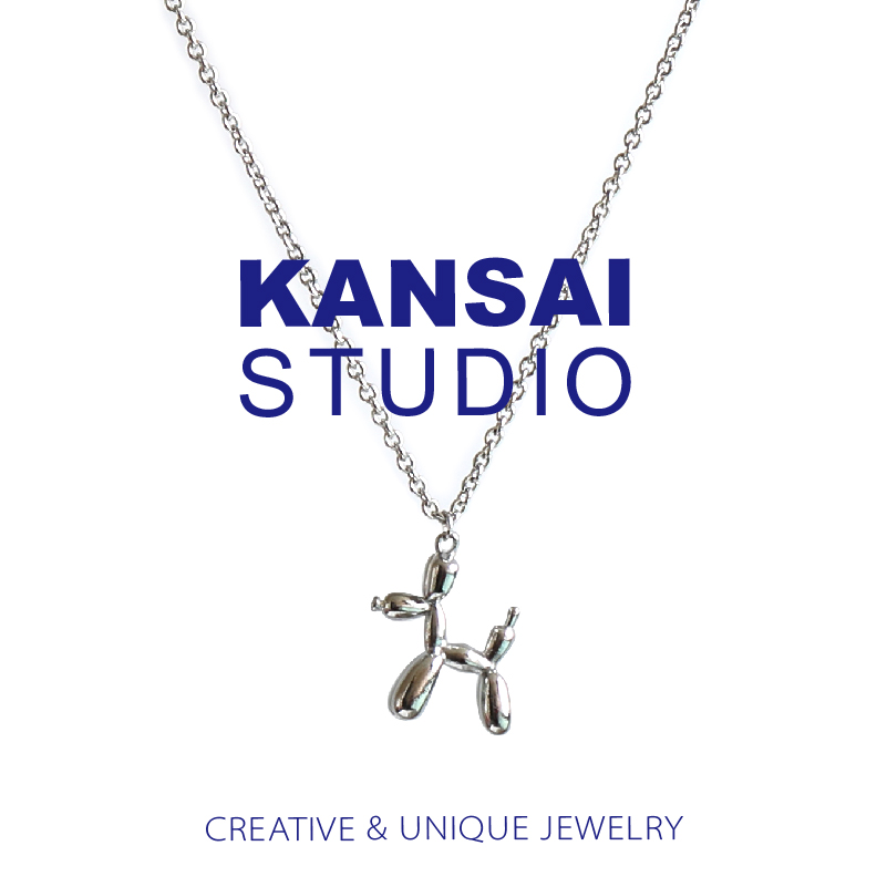 KANSAI homemade earth cool bungy ins balloon dog necklace couple men and women pendant chain tide