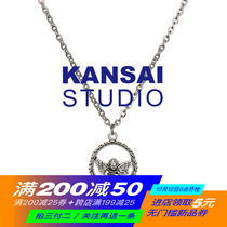 KANSAI homemade European and American style Angel Cupid Earth cool trampoline necklace titanium steel hip hop couple sweater chain pendant