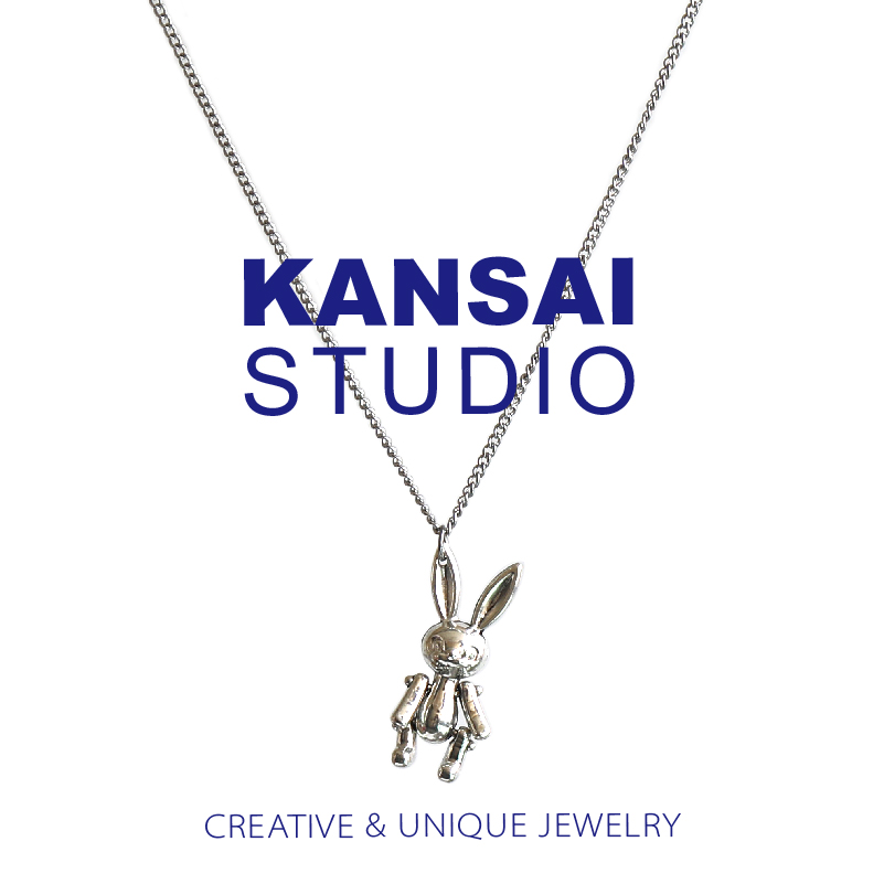 KANSAI homemade rabbit activity joint necklace Earth cool Bundy couple tide ins European and American style hip hop pendant