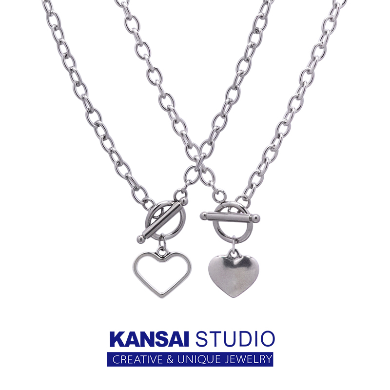 KANSAI personality thick chain cool girl ins wind love clavicle necklace choker niche design trend