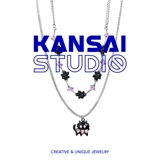 KANSAI двухслойное ожерелье с изображением кота субкультура y2k, милые и крутые аксессуары для девочек, нишевый дизайн, цепочка на ключицы для женщин