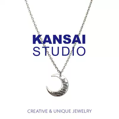 KANSAI HOMEMADE moon frigid wind NECKLACE Earth cool Bungee RETRO old couple NECKLACE SWEATER CHAIN