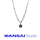 KANSAI Lucky Star Цветное ожерелье для женщин, нишевый дизайн, милый и крутой стиль, аксессуары дофамина, цепочка на ключицу