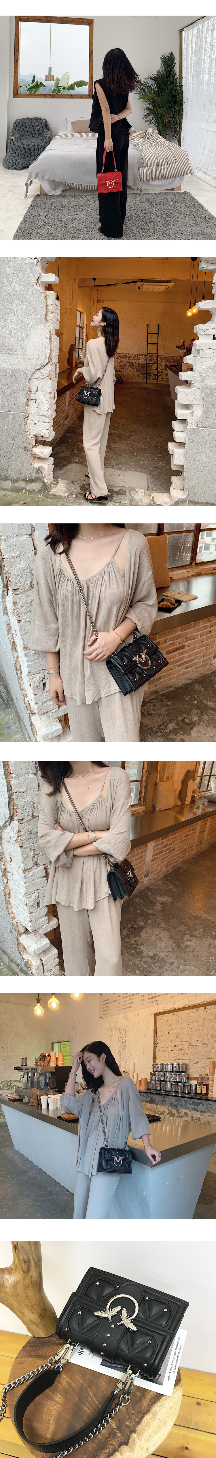 HOUGE nuốt chuỗi túi nữ 2019 mới rượu thần túi hoang vuông nhỏ túi đeo chéo đeo vai thủy triều - Túi xách nữ túi xách nữ đẹp