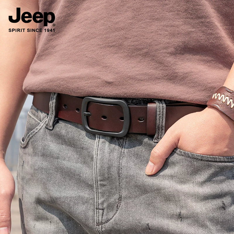 Пояс для мужчин Jeep, универсальные кожаные брюки, корейский стиль, натуральная кожа