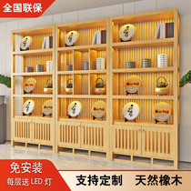 Tea Display Cabinet Solid Wood Retro Shelf Tea Room Cabinet Exhibition Cabinet Multi-Treasure Cabinet Jade Shelf Bogu Shelf Customized