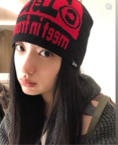 teket 23FW American retro cold hat with letter logo ski pullover woolen knitted ski hat for men and women