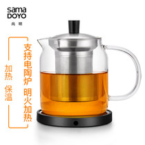 Chamming Glass Thickened Heat Resistant Large Capacity Suit Bubble Teapot Filter Tea Set High Temperature Resistant Home Home Delivery Dress