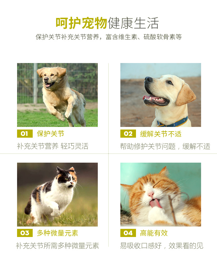 Baika Chondroitin Pet Dog Cat Repair Pain Dog Dog Bone Canxi Điều trị viêm khớp Chăm sóc sức khỏe 10 Gói 	sữa cho chó tốt