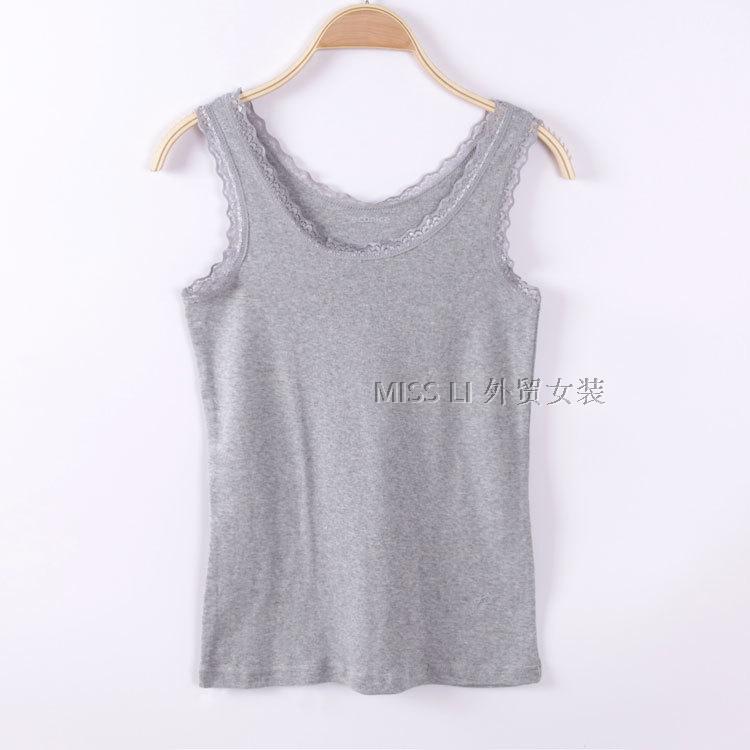 Mùa thu hình chữ U bằng vải cotton mỏng hình chữ U bằng ren nhỏ bằng phân bón XL U vest 80-160 kg áo kiểu trung niên