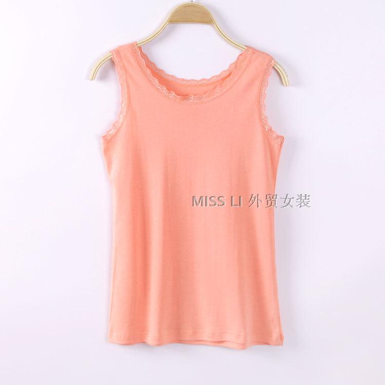 Mùa thu hình chữ U bằng vải cotton mỏng hình chữ U bằng ren nhỏ bằng phân bón XL U vest 80-160 kg áo kiểu trung niên