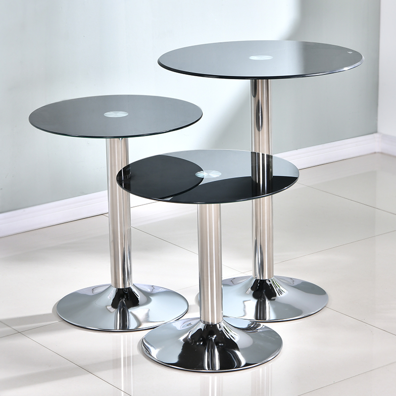 Round tempered glass table Business negotiation round table Guest table Household dining table Coffee table Exhibition table table