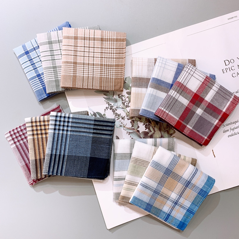 Nostalgia Old Handkerchief 12 strips of men's classic old-fashioned pure cotton women carry squares with sweat-sucking handkerchief
