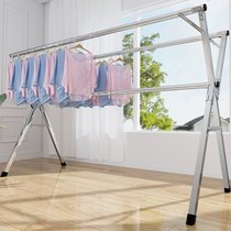 Drying rack floor-to-ceiling folding indoor stainless steel double pole telescopic household balcony drying quilt stand cool clothes drying rack
