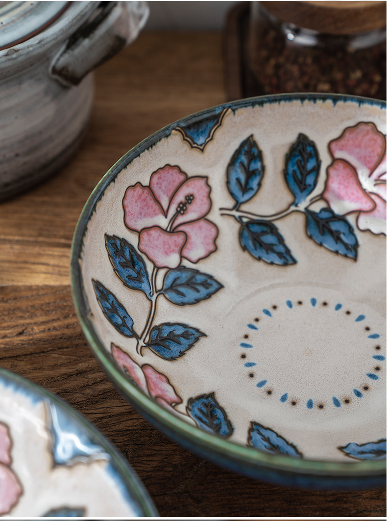 Meinung burn to use imported from Japan hand - made and wind to use plate ceramic tableware portfolio plant flowers platter