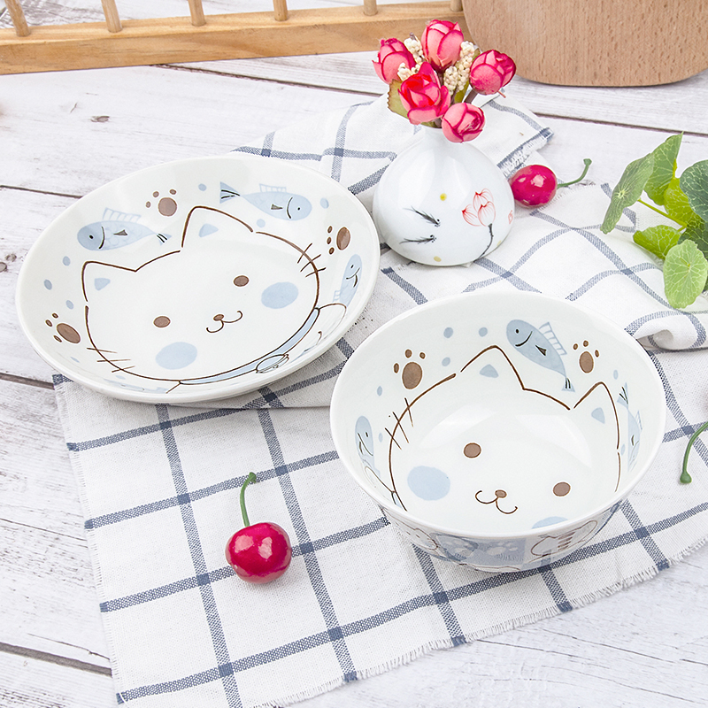Meinung burn Japan imported ceramic bowl bowl rainbow such use cutlery set to use cartoon bowl of childhood sweethearts bowl bowl of tableware