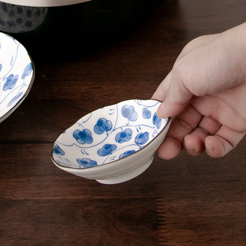 Meinung burn Japan into the dish taste Japanese ancient dyed blue made ceramic home snacks soy sauce pepper dish of fruit dish