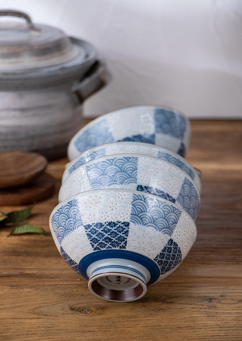 Tall bowl bowl of a single hat to job simple blue and white porcelain bowls new Japan move meinung burn imported from Japan