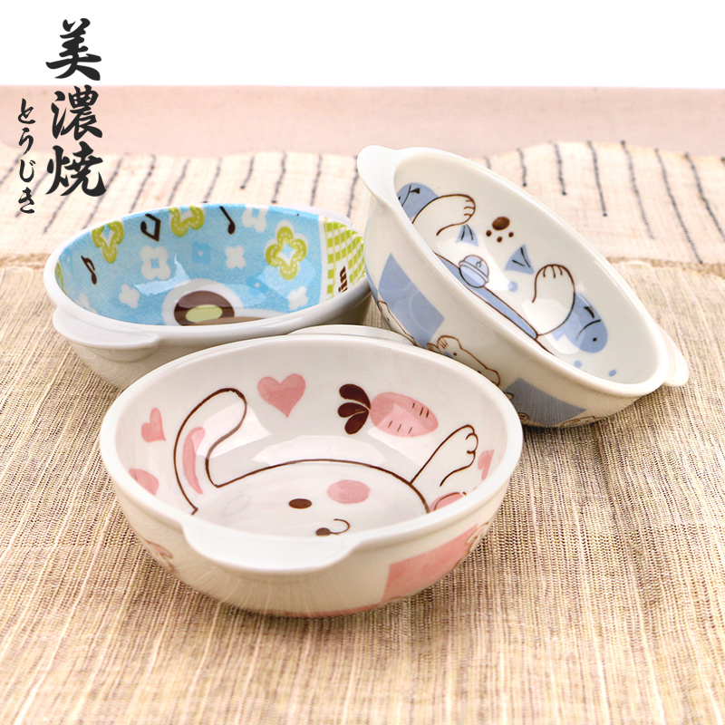 Meinung burn imported web celebrity cartoon a single charge creative ceramic tableware express cartoon household bowl bowl with ears