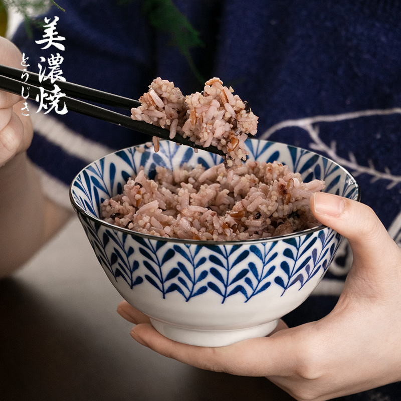 Tall rice bowls a single hat to job simple blue and white porcelain bowls new Japanese ceramic bowl bowl move meinung