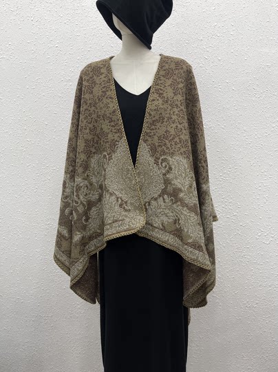 Chinese style office outer wear thickened shawl Western Sichuan travel cloak women's scarf Yunnan autumn and winter wear new Chinese style