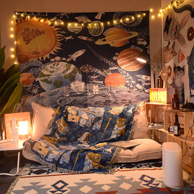 Teenage Girl Hearts Bedside Decoration Hanging Cloth Mesh Red Arrangement Room Background Cloth Rental House Renovation Small Furniture Wall Cloth