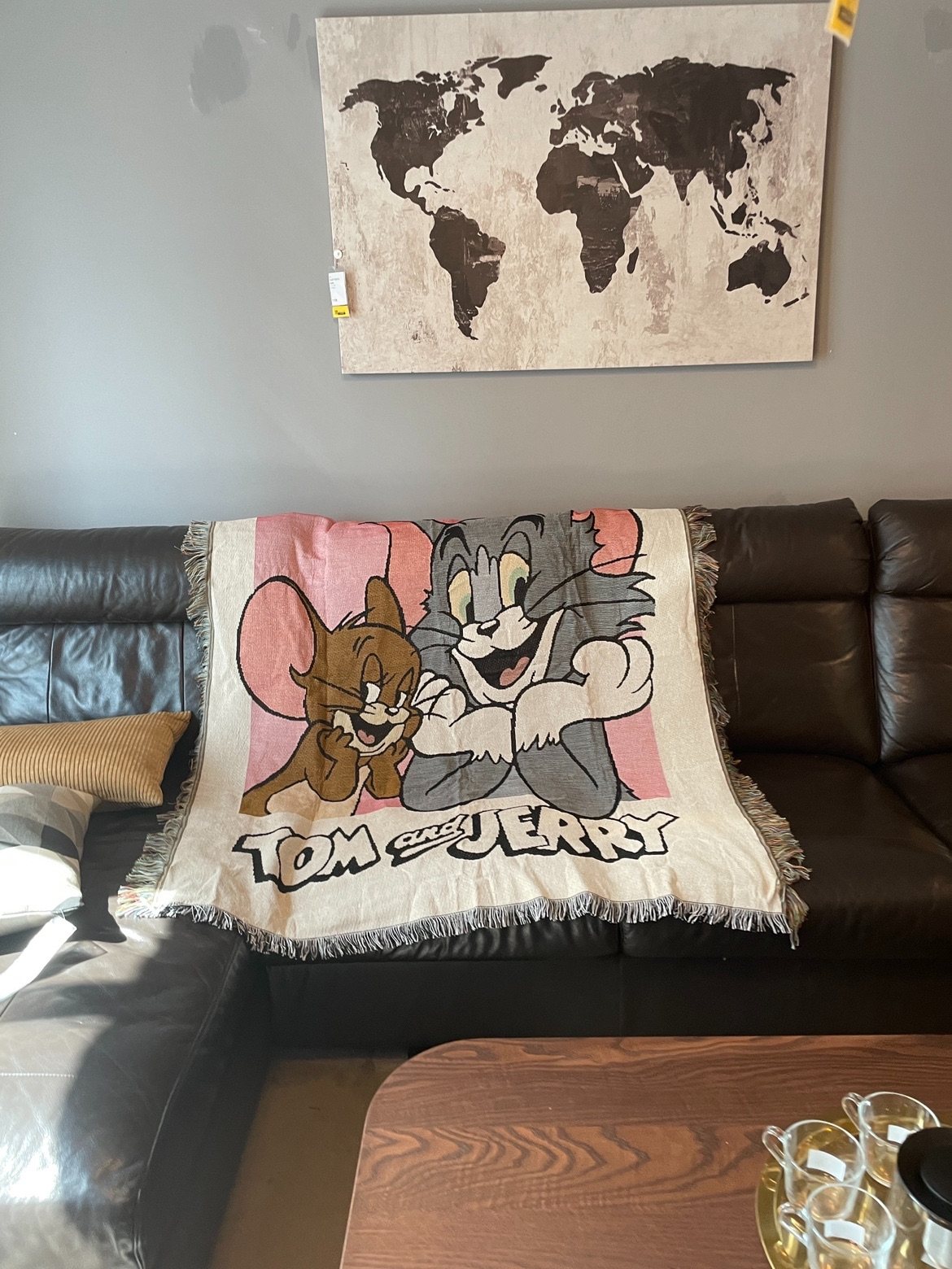 American Order Tom and Jerry Cat And Mouse Cartoon Sofa Blanket Single Cover Blanket Wall Decoration Tapestry