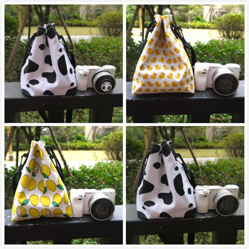 Small Yellow Duck Dairy Cow Cute Camera Bag Pocket Portable Waterproof Inclined Satchel Anti Micro Single Bag Canon M50200DZVE10-Taobao