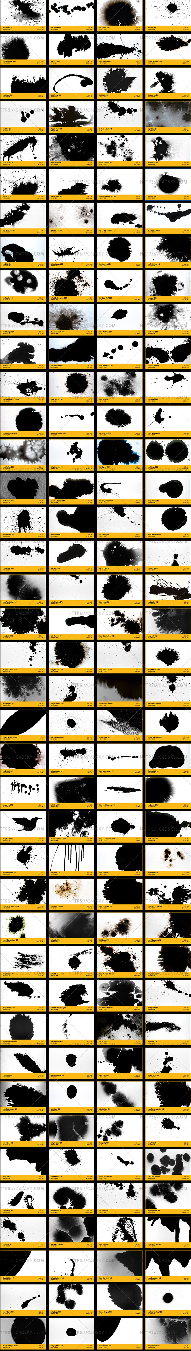 160个水墨晕染泼墨滴落墨迹动画超级慢动作4K高清视频素材合集BBV11