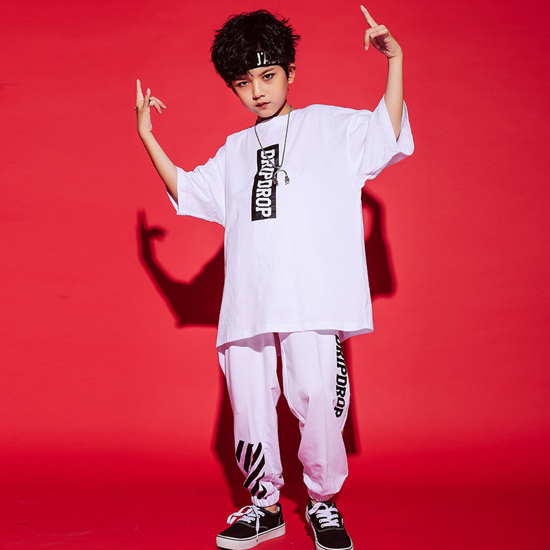 Boys' hip-hop suits children's summer hiphop children's hip-hop style handsome trendy clothes drums catwalk performance clothes