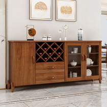 Chinese dining side cabinet Modern simple solid wood dining room tea cabinet Multi-function cupboard Wine cabinet Kitchen cabinet locker