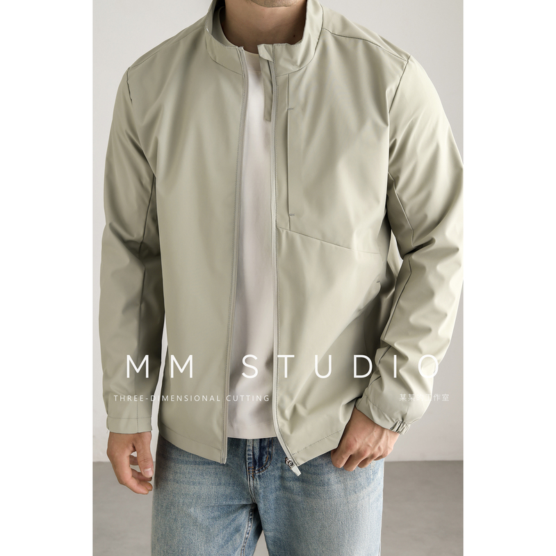 [Traveler Series] Lightweight Laminated Windproof Softshell Stand-Up Collar Jacket, Business Casual Commuter Jacket for Men
