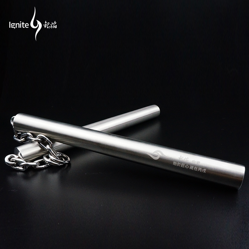Silver flame reinforced stainless steel nunchaku performance anti-slip actual combat training self-defense weighted metal steel chain nunchaku