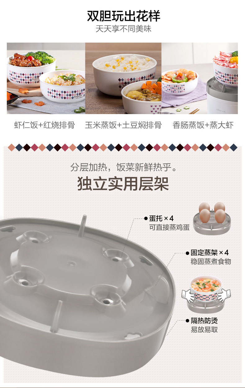 Gấu / gấu DFH-S2516 gấu điện ăn trưa hộp cách nhiệt sưởi ấm hộp cơm nóng nồi cơm điện hộp đựng cơm cắm điện lock&lock