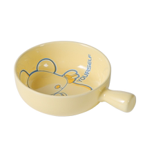 Ceramic cutlery dishes Dish Suit Home Cute Eating Bowls Cartoon Dishes High Face Value Handle Bowls Creative Bubble Noodle Bowl