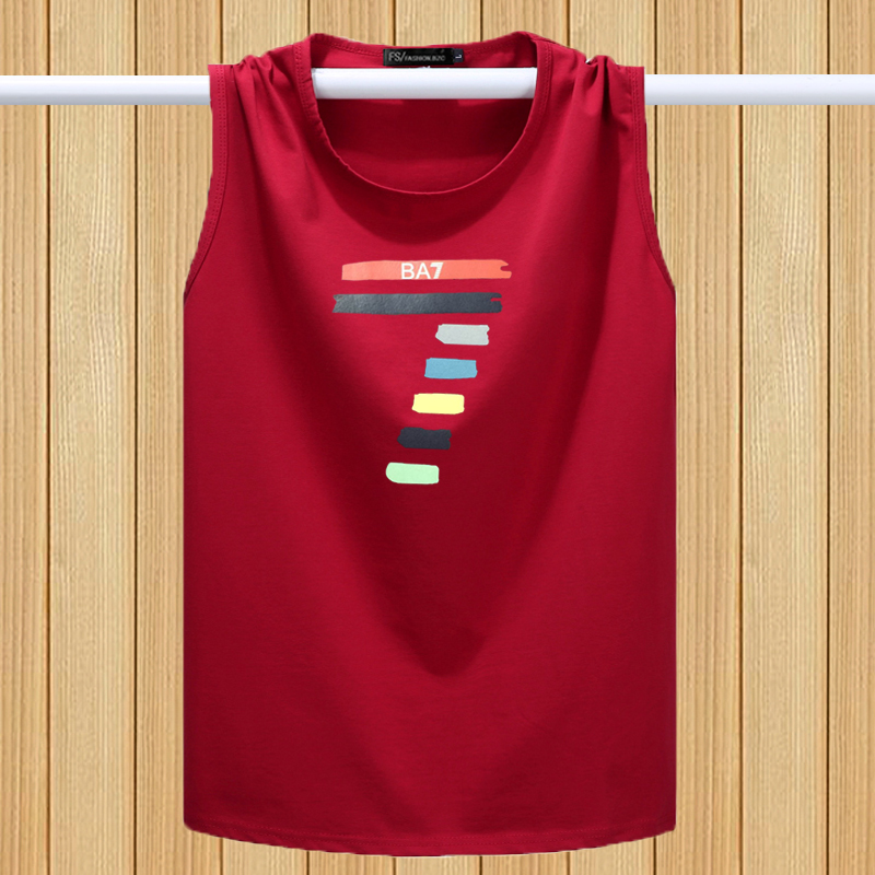 Áo vest nam mùa hè cộng với phân bón XL thể thao không tay áo thun cotton trẻ trung vest rộng vai - Lót áo thể thao nam