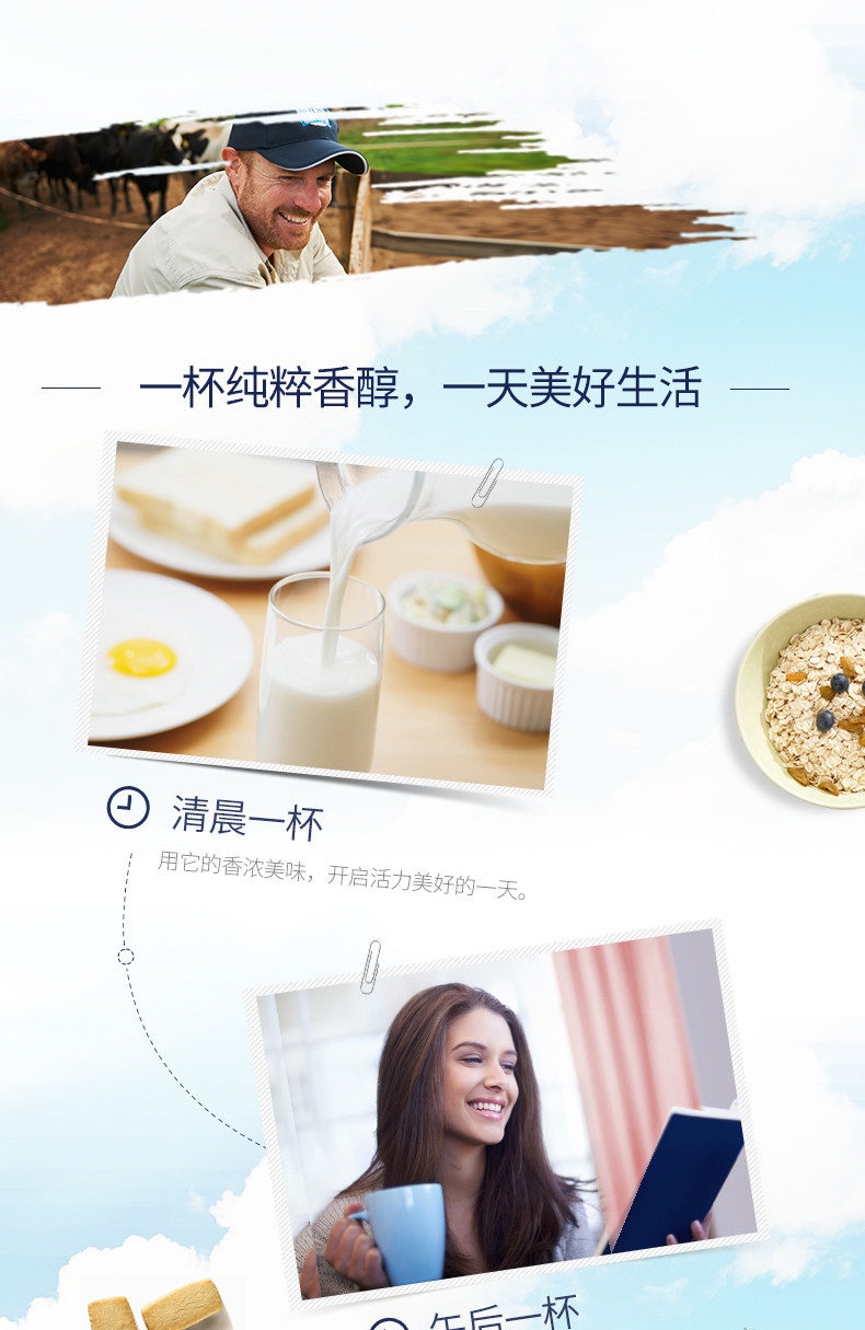 澳洲进口 Devondale德运 全脂高钙纯牛奶 1L*10盒 图3