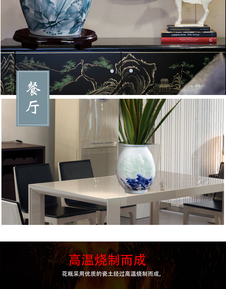 Jingdezhen hand - made ceramic porcelain vase furnishing articles hand - made lotus flower arranging the modern Chinese style living room sitting room adornment