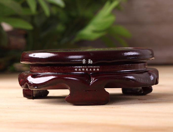 Jingdezhen decorative vase tank rotating base circle multi - function flowerpot shelf parts carving furnishing articles