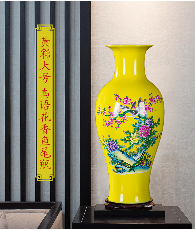 Jingdezhen ceramic vase furnishing articles sitting room flower arranging dried flower vase household of Chinese style to decorate the sitting room be born small place