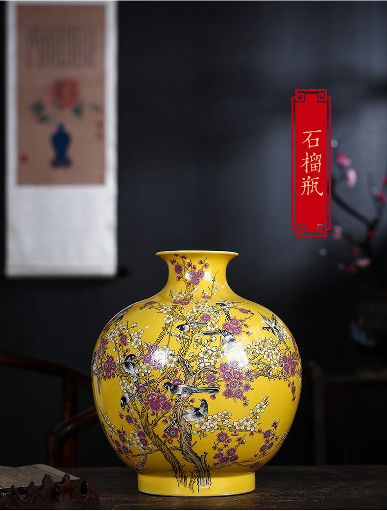 Jingdezhen ceramics glaze crystal floret bottle home furnishing articles dried flower arranging flowers, Chinese style living room TV cabinet