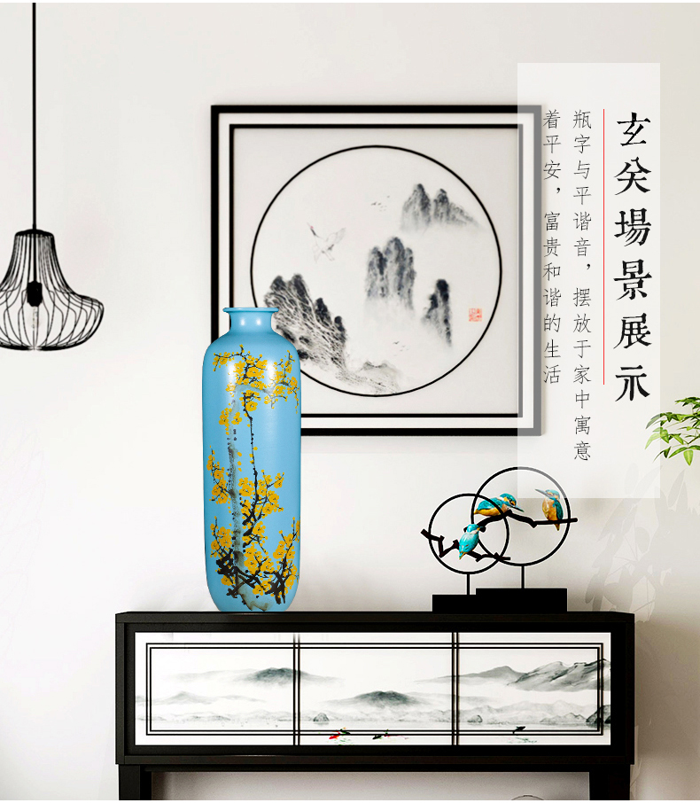 Jingdezhen ceramics modern new Chinese style of large vases, hand - made dried flowers, flower arrangement, the sitting room TV ark, furnishing articles