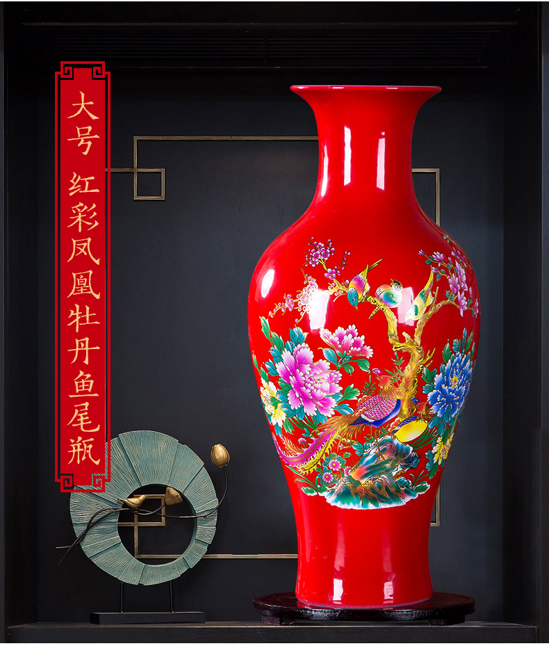 Jingdezhen ceramic vase furnishing articles sitting room flower arranging dried flower vase household of Chinese style to decorate the sitting room be born small place