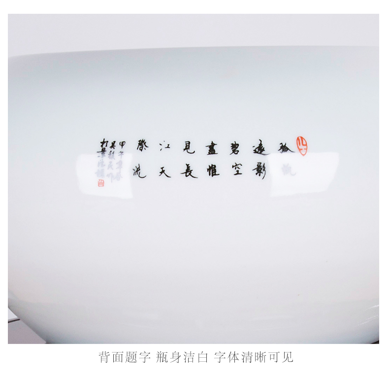 Jingdezhen ceramic aquarium goldfish turtle cylinder fish basin water lily bowl lotus furnishing articles