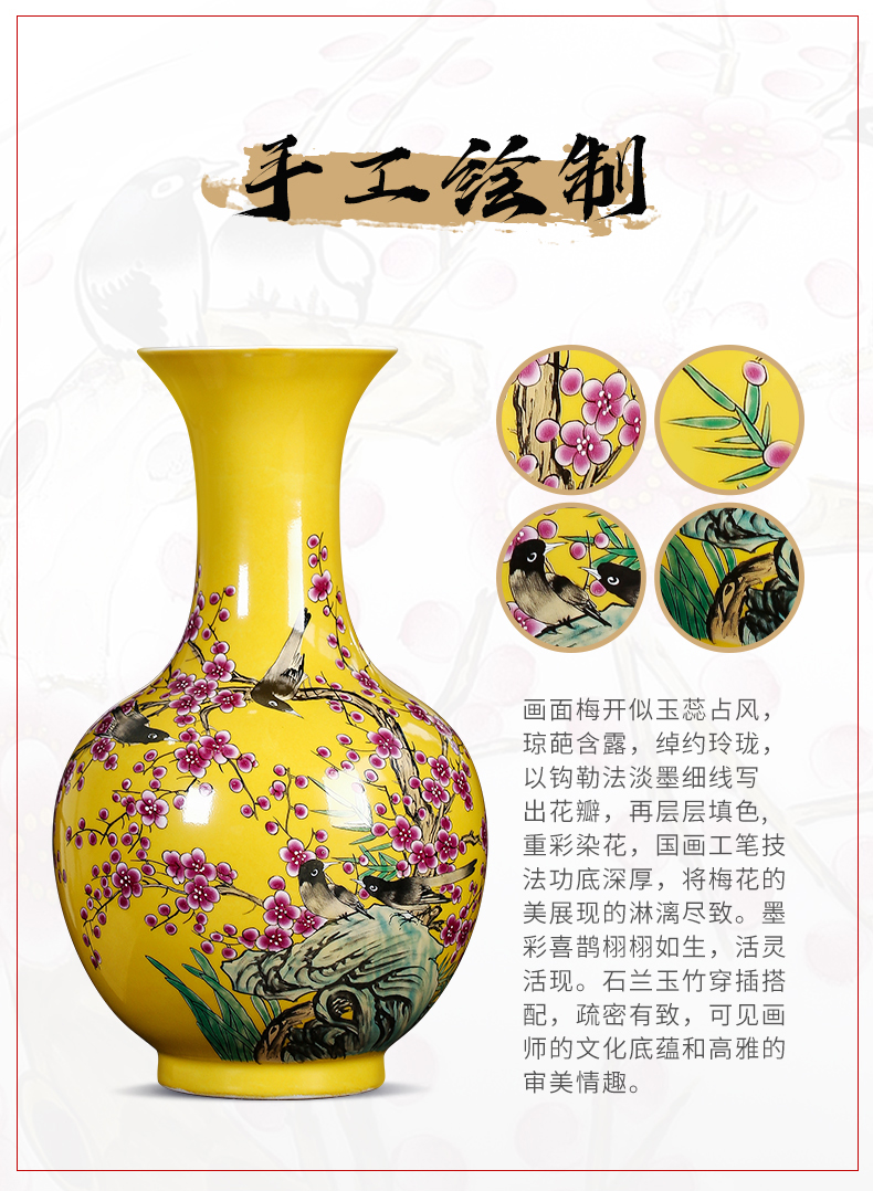 Jingdezhen ceramics glaze crystal floret bottle home furnishing articles dried flower arranging flowers, Chinese style living room TV cabinet